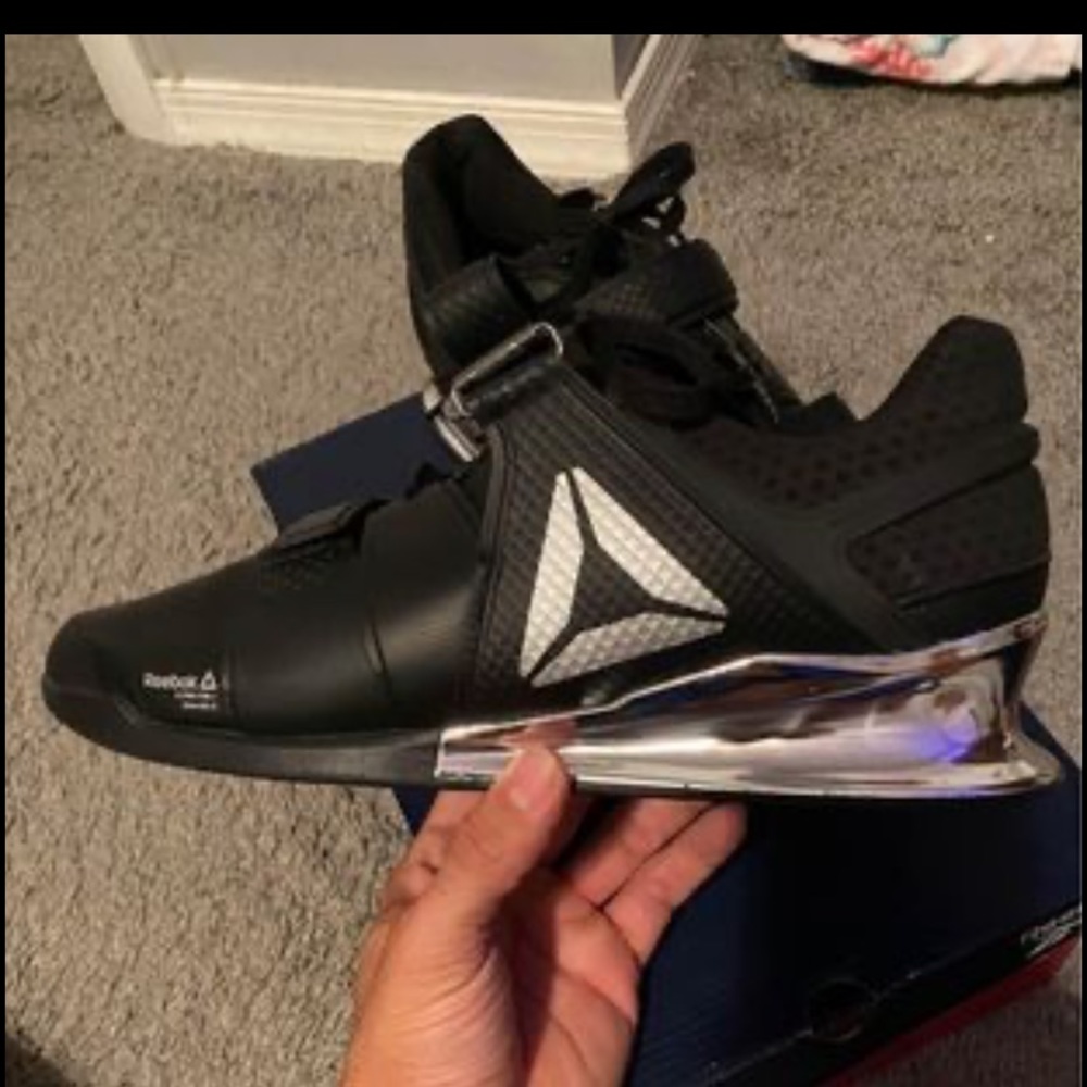 Reebok Legacy Lifter size 12.5 Black w/ Chrome heel!